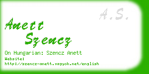 anett szencz business card